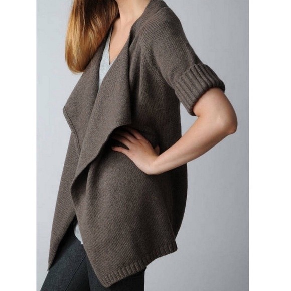 Vince‎ Wool Blend Cardigan Draped Open Front Knit Sweater Brown Size S - Picture 1 of 10